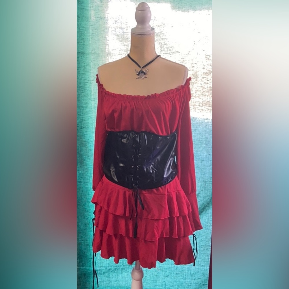 🎃 Halloween Costume Sexy Red 🏴‍☠️ Pirate Wench Plus Size 3X/4X